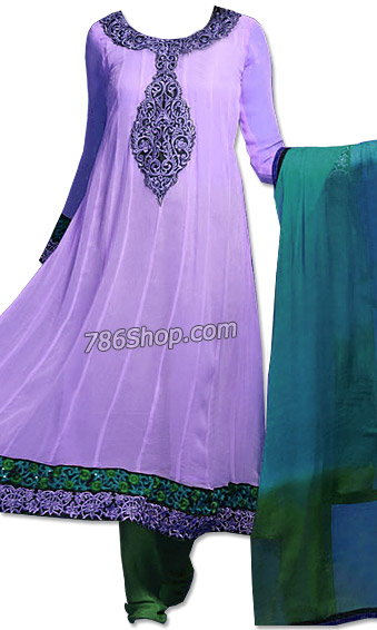  Light Purple Chiffon Suit | Pakistani Dresses in USA- Image 1