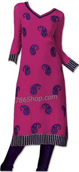  Magenta Georgette Suit | Pakistani Dresses in USA- Image 1