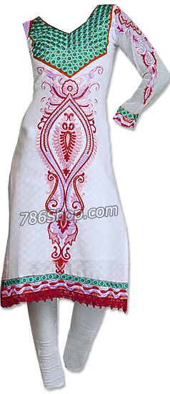  White Georgette Suit | Pakistani Dresses in USA- Image 1