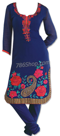  Blue Georgette Suit  | Pakistani Dresses in USA- Image 1