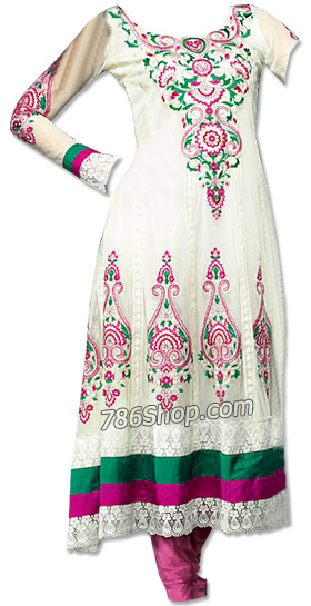  White Georgette Suit  | Pakistani Dresses in USA- Image 1