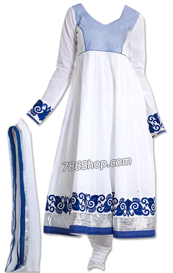  White Georgette Suit  | Pakistani Dresses in USA- Image 1