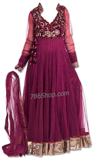  Magenta Chiffon Suit | Pakistani Dresses in USA- Image 1