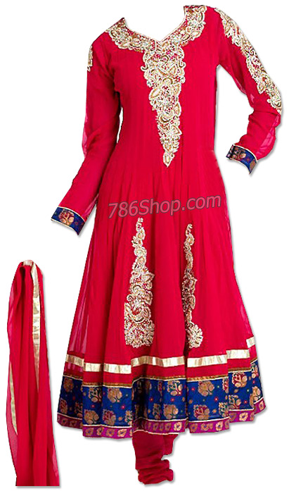  Hot Pink Chiffon  Suit | Pakistani Dresses in USA- Image 1