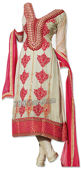  Off-white Georgette Suit  | Pakistani Dresses in USA- Image 1