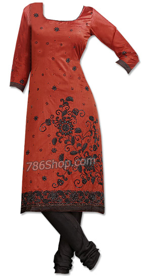  Rust Georgette Suit  | Pakistani Dresses in USA- Image 1
