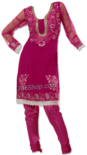  Magenta Chiffon Suit | Pakistani Dresses in USA- Image 1