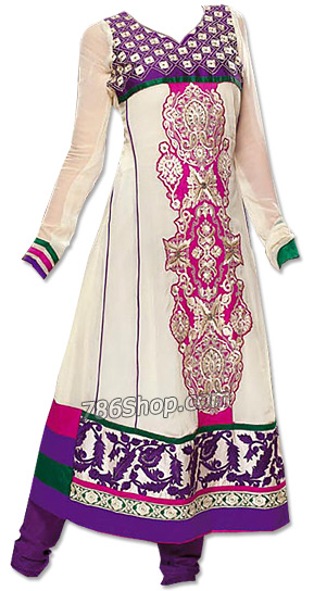  Off-white Georgette Suit  | Pakistani Dresses in USA- Image 1