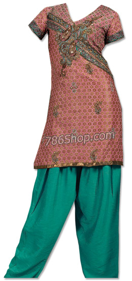 Tea Pink Jamawar Suit  | Pakistani Dresses in USA- Image 1