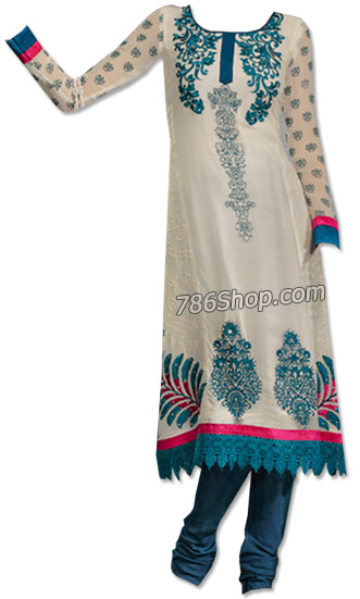  Off-White Georgette Suit  | Pakistani Dresses in USA- Image 1