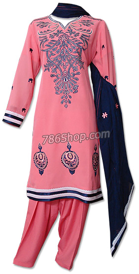  Peach Georgette Suit  | Pakistani Dresses in USA- Image 1