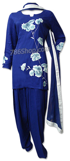  Royal Blue Marina Suit | Pakistani Dresses in USA- Image 1
