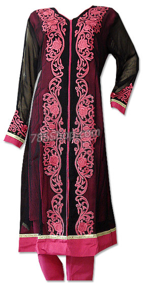  Black Chiffon Suit | Pakistani Dresses in USA- Image 1