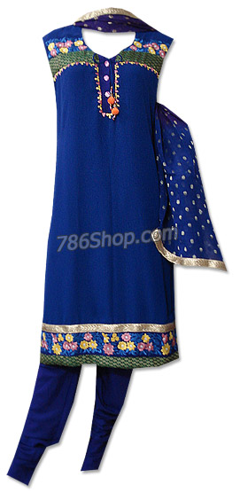  Blue/Purple Georgette Suit   | Pakistani Dresses in USA- Image 1