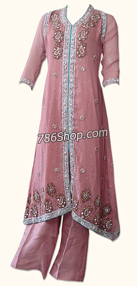  Pink Crinkle Chiffon Suit  | Pakistani Dresses in USA- Image 1