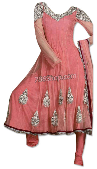  Peach Chiffon Suit | Pakistani Dresses in USA- Image 1