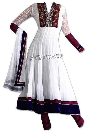  White Chiffon Suit | Pakistani Dresses in USA- Image 1