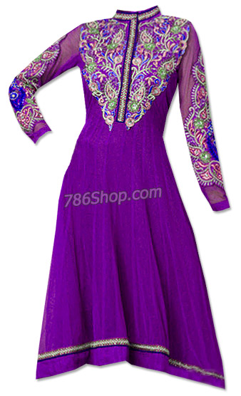  Dark Purple Georgette Suit | Pakistani Dresses in USA- Image 1