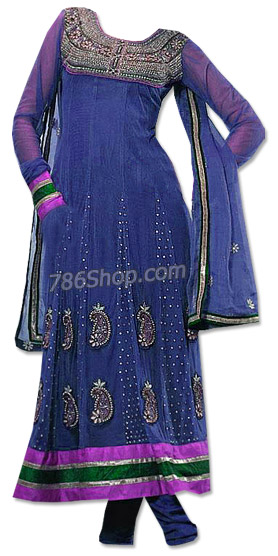  Blue Chiffon Suit | Pakistani Dresses in USA- Image 1