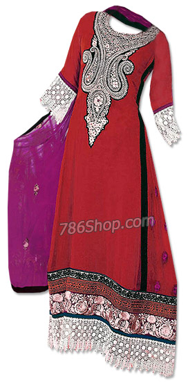  Red Georgette Suit | Pakistani Dresses in USA- Image 1