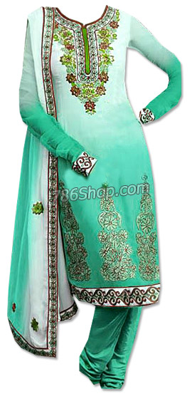  Sea Green Georgette Suit | Pakistani Dresses in USA- Image 1