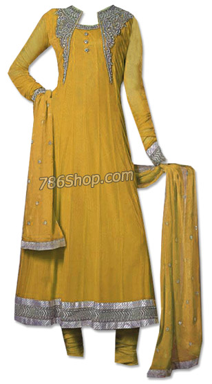  Yellow Georgette Suit  | Pakistani Dresses in USA- Image 1