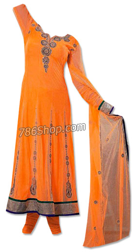  Orange Georgette Suit | Pakistani Dresses in USA- Image 1