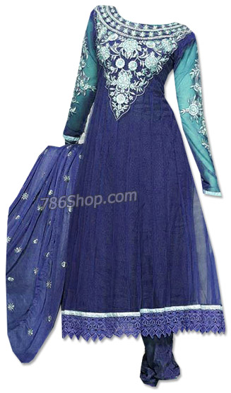  Blueberry Chiffon Suit | Pakistani Dresses in USA- Image 1
