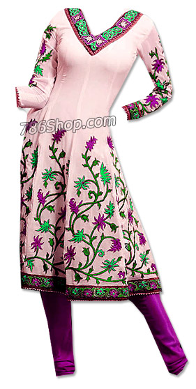  Off-white/Purple Georgette Suit | Pakistani Dresses in USA- Image 1