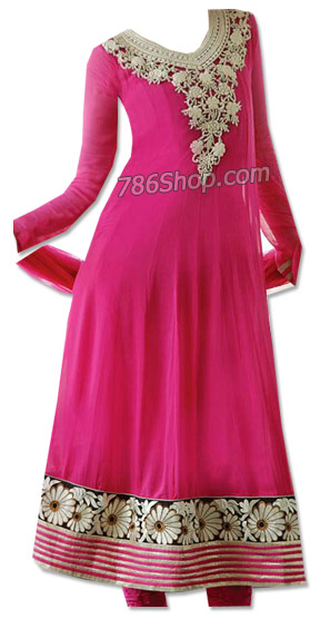  Pink Chiffon Suit | Pakistani Dresses in USA- Image 1