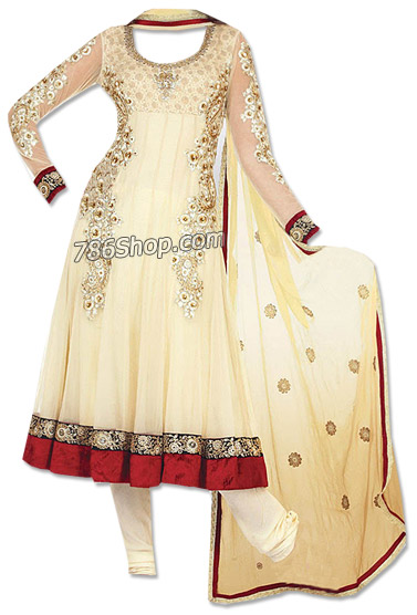  Light Golden Chiffon Suit | Pakistani Dresses in USA- Image 1