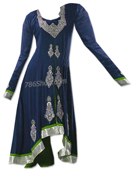  Blue/Green Georgette Suit | Pakistani Dresses in USA- Image 1