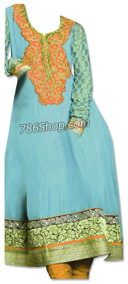  Sky Blue Georgette Suit | Pakistani Dresses in USA- Image 1