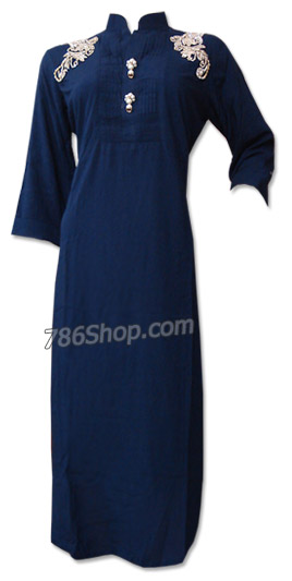  Blue Cotton Shirt | Pakistani Dresses in USA- Image 1