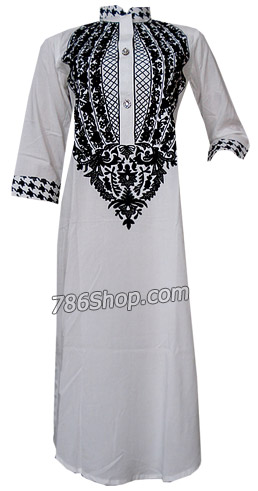  White Cotton Shirt | Pakistani Dresses in USA- Image 1