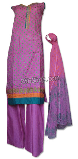  Purple Cotton Lawn Suit | Pakistani Dresses in USA- Image 1