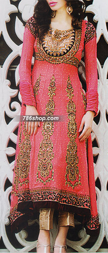  Pink Chiffon Suit | Pakistani Party Wear Dresses USA- Image 1