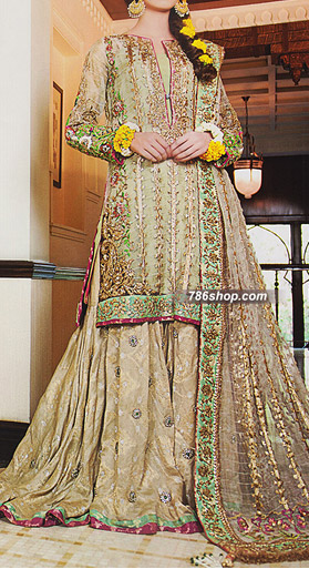  Light Green Chiffon Suit | Pakistani Party Wear Dresses- Image 1