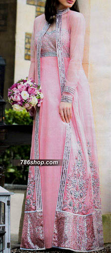  Baby Pink Chiffon Suit | Pakistani Party Wear Dresses- Image 1