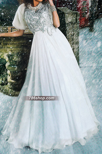  White Chiffon Suit | Pakistani Party Wear Dresses USA- Image 1
