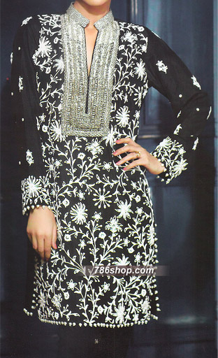  Black Chiffon Suit | Pakistani Party Wear Dresses- Image 1