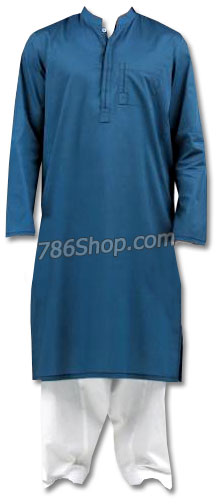  Blue Men Shalwar Kameez Suit | Pakistani Mens Suits Online- Image 1