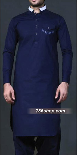  Blue Shalwar Kameez Suit | Pakistani Mens Suits Online- Image 1