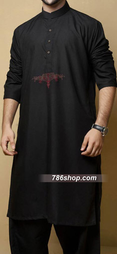 Black Men Shalwar Kameez Suit | Pakistani Mens Suits Online