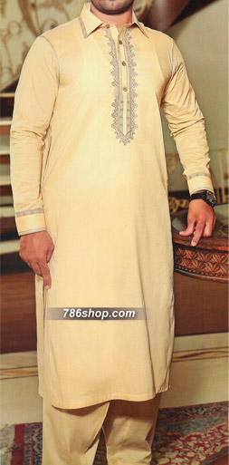 Ivory Shalwar Kameez Suit | Pakistani Mens Suits Online