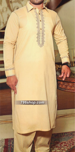  Ivory Shalwar Kameez Suit | Pakistani Mens Suits Online- Image 1