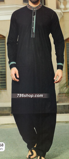 Black Shalwar Kameez Suit | Pakistani Mens Suits Online