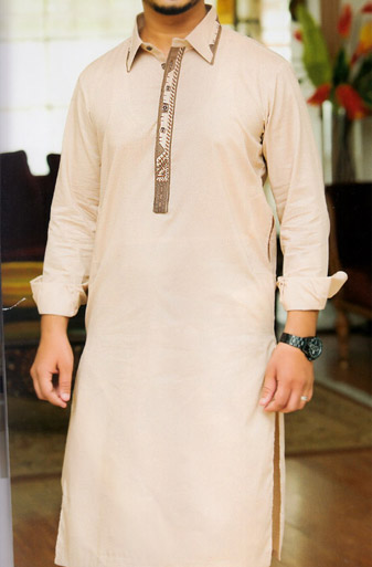  Light Peach Shalwar Kameez | Pakistani Mens Suits Online- Image 1