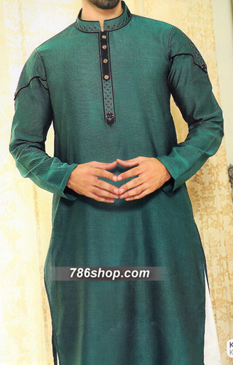 Teal Shalwar Kameez Suit | Pakistani Mens Suits Online