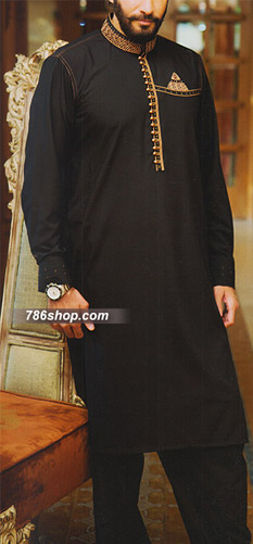  Black Shalwar Kameez Suit | Pakistani Dresses in USA- Image 1